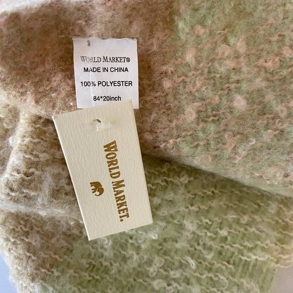 New WORLD MARKET Pastel Knit Soft 84 x 20 Inch Scarf Wrap - Picture 3 of 3